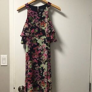Vince Camuto Navy Floral High Low Dress